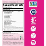 Once Daily Women's probiotic supplement facts with certification logos