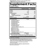 Organic Kids+ Berry Cherry supplement facts with probiotic blend and vitamins C and D