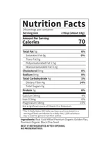 Flax & Chia Blend nutrition facts panel