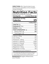 Garden of Life Raw Organic Perfect Food Wheat Grass Juice Unflavored - 240 Grams