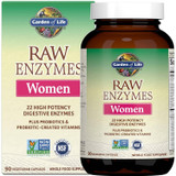 Garden of Life RAW Enzymes Women 90 vegetarian capsule bottle and box