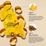 Packet with gel drops, 1000 mg vitamin C and 100 mg bee propolis callouts