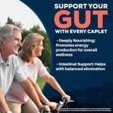 Older couple cycling, Ayush Herbs support your gut graphic