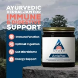 AmlaPlex jar, Ayurvedic herbal jam for immune and digestive support graphic