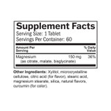 Magnesium Chewables supplement facts, 150 mg magnesium as citrate, malate and bisglycinate