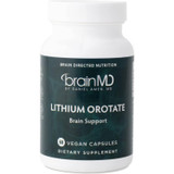 BrainMD Lithium Orotate 60 vegan capsule bottle