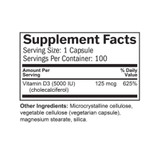 Vitamin D3 5000 supplement facts panel