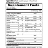 Omega-Zyme Ultra supplement facts with enzyme blends and suggested use