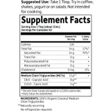 Dr. Formulated MCT Oil 946 ml supplement facts with suggested use