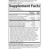 Plant Calcium supplement facts panel, 30 servings