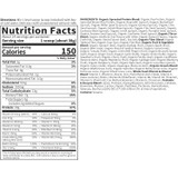 RAW Organic Meal 1064 g nutrition facts panel