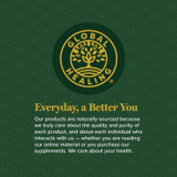 Global Healing logo on green, everyday, a better you brand message