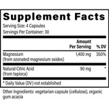 Oxy-Powder supplement facts, 1,400 mg magnesium per 4 capsules