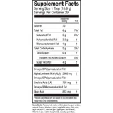 Omega-3 Blackberry Smoothie supplement facts, 1 tablespoon serving with 2,968 mg ALA