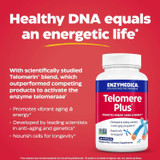Telomere Plus bottle on red, Telomerin blend graphic