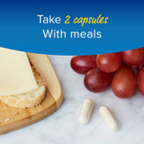Capsules with cheese and grapes, take 2 capsules with meals graphic