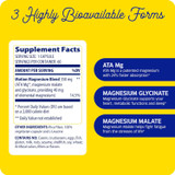 Magnesium Motion supplement facts, 3 highly bioavailable forms of magnesium
