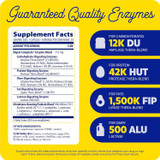 Digest Complete + Probiotics supplement facts with guaranteed quality enzyme activity units