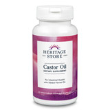 Heritage Store Castor Oil dietary supplement with added fennel oil vegetarian capsules bottle