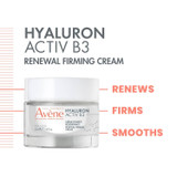 Hyaluron Activ B3 cream jar with renews, firms, smooths callouts