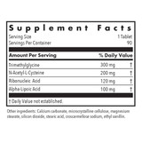 NAC Enhanced supplement facts panel