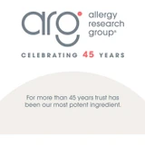 Allergy Research Group celebrating 45 years, more than 45 years trust graphic