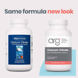 Old and new Calcium Citrate bottles, same formula new look