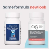Old and new Zinc Picolinate bottles, same formula new look