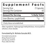 Allergy Research Group Liver Beef Glandular - 125 capsules