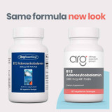 Old and new B12 Adenosylcobalamin bottles, same formula new look