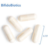 BifidoBiotics capsules beside 0.75 in size marker