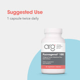 Pycnogenol 100 bottle with suggested use of 1 capsule twice daily