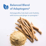 Licorice root pieces and powder, balanced blend of adaptogens graphic