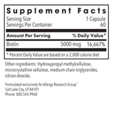 Biotin 5000 supplement facts, 5000 mcg biotin per capsule