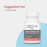 Zinc Citrate 25 bottle, suggested use 1 capsule daily
