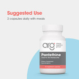 Pantethine bottle, suggested use 2 capsules daily with meals