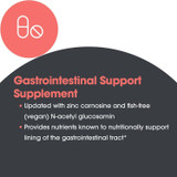 Gastrointestinal support supplement graphic, updated with zinc carnosine and vegan NAG