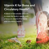 Runner on grass with highlighted joints, vitamin K blend of fat-soluble vitamins graphic