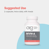 MVM-A bottle, suggested use 2 capsules twice daily with meals