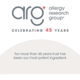 Allergy Research Group celebrating 45 years logo graphic