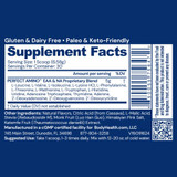 PerfectAmino Mixed Berry 30 serving supplement facts panel