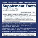 Supplement facts for the 60 serving tub