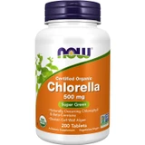 NOW Foods Certified Organic Chlorella 500 mg 200 tablets bottle