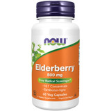 NOW Foods Elderberry 500 mg 60 veg capsules bottle