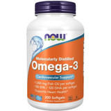 NOW Foods Molecularly Distilled Omega-3 200 softgel bottle