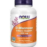 NOW Foods D-Mannose 500 mg 120 veg capsules bottle