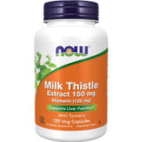 NOW Foods Silymarin Milk Thistle Extract 150 mg with Turmeric 120 veg capsule bottle