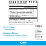 Klean Joint & Muscle supplement facts with VitaCherry, TamaFlex and AstaReal astaxanthin
