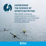 Rowers on the water, Klean Athlete harnessing the science of sports nutrition graphic