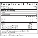 Super EPA supplement facts panel, 2 softgel serving, 30 servings